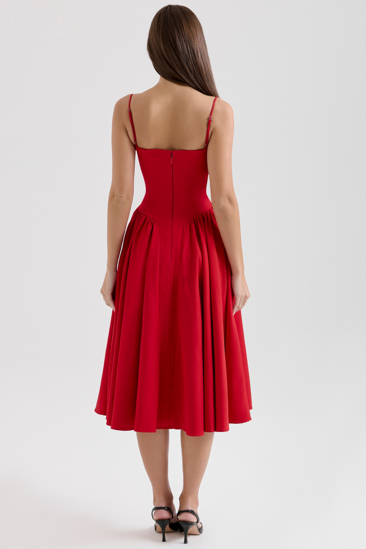 Seraphina – Maxikleid aus gerafftem Satin