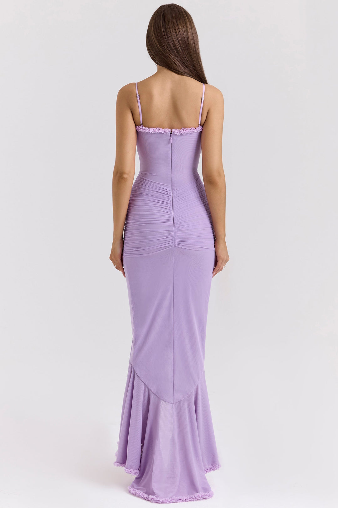 Marisse – Maxikleid aus Rüschen-Netzstoff