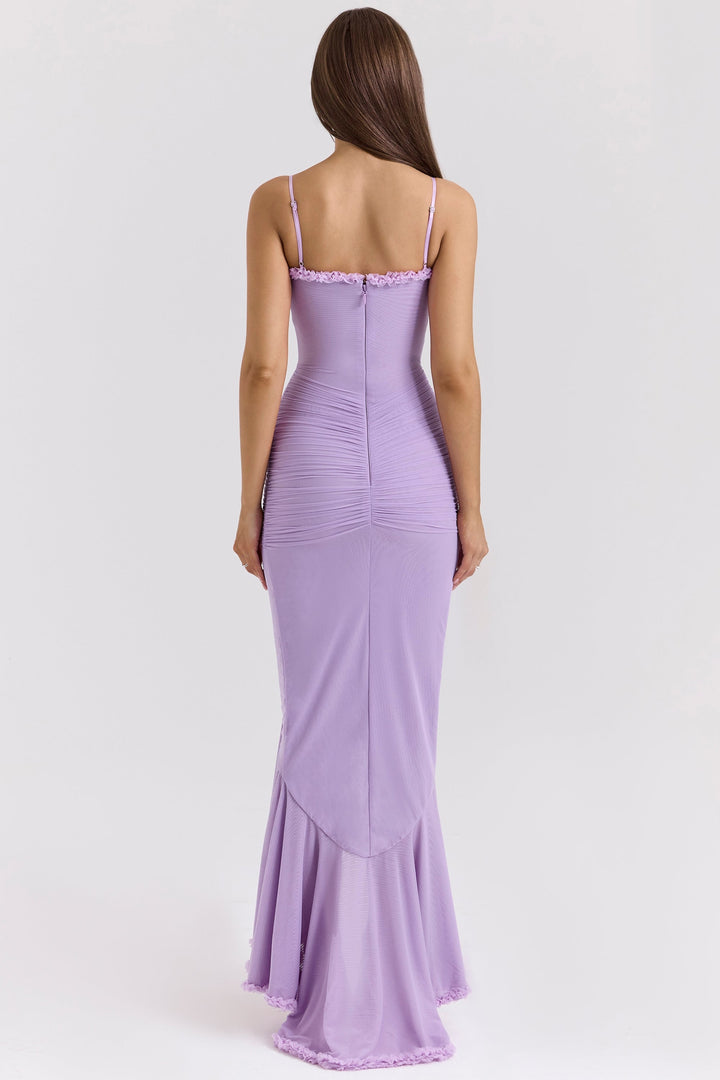 Marisse – Maxikleid aus Rüschen-Netzstoff